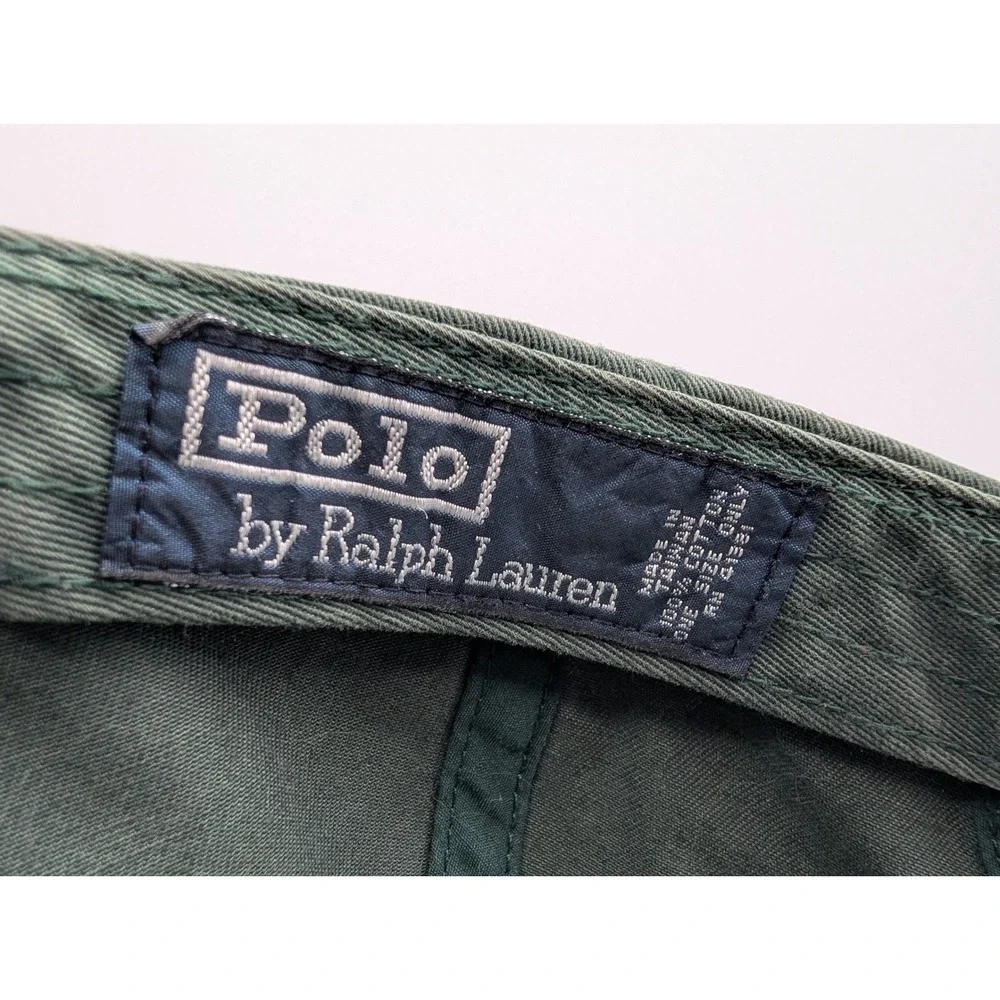 Polo Ralph Lauren Green Chenille P Patch Baseball Cap Adjustable Hat